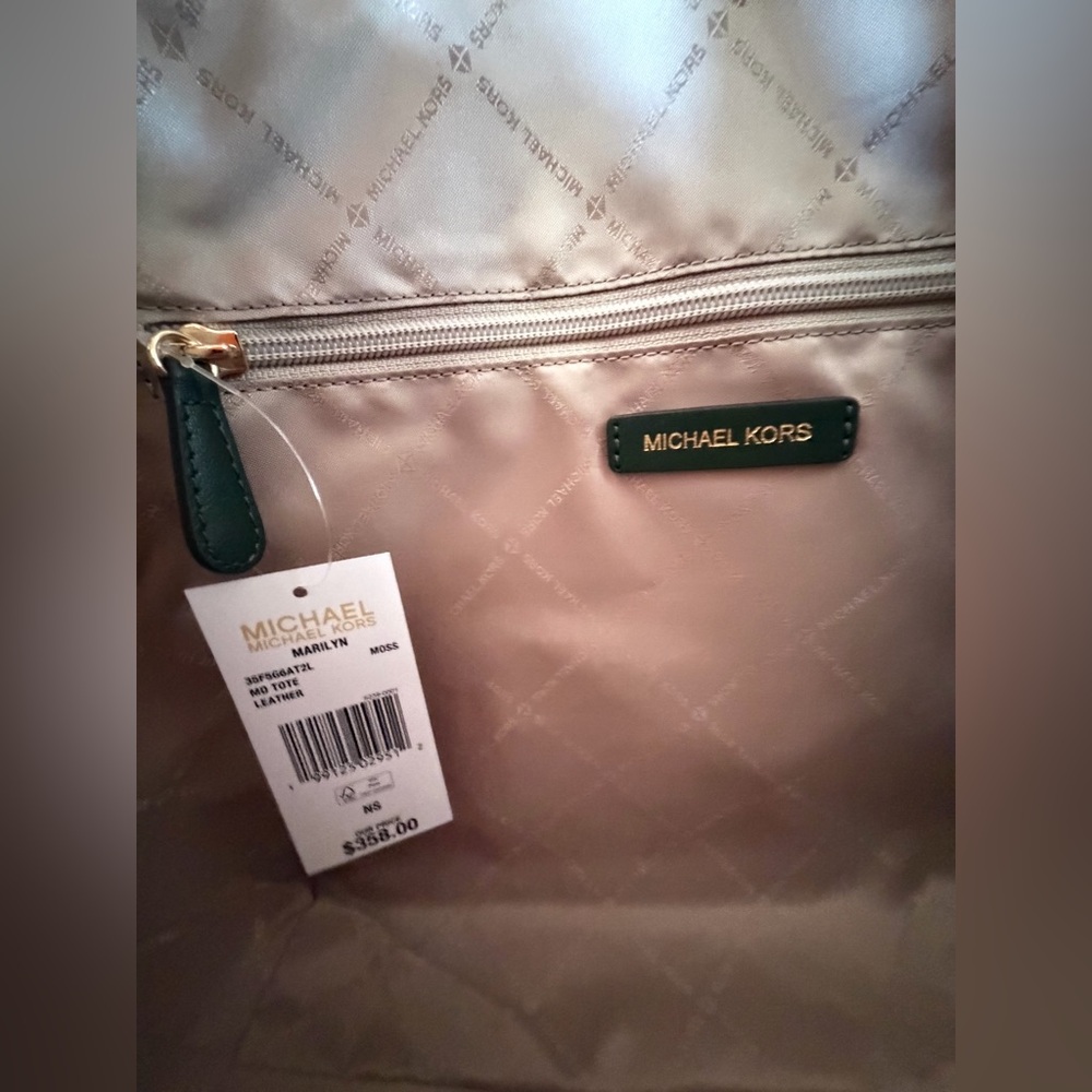 Michael Kors Marilyn LG Shoulder Tote Bag Dark Green - Picture 11 of 14